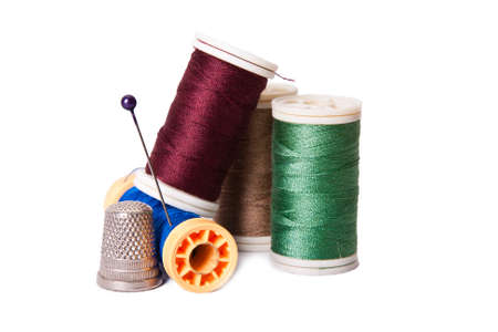 sewing threads isolated on the white background