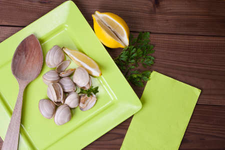 clams prepared meals and seafoodの写真素材