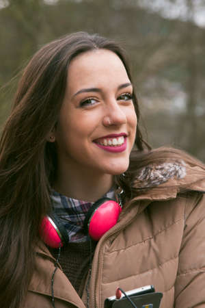girl with headphones