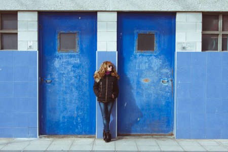 woman on wall