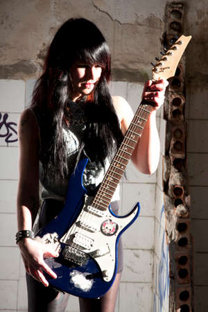 girl with electric guitar