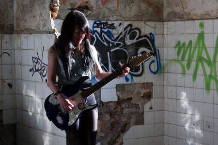 girl with electric guitar