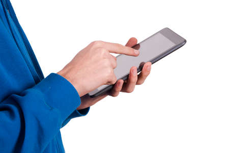 hands with mobile tablet