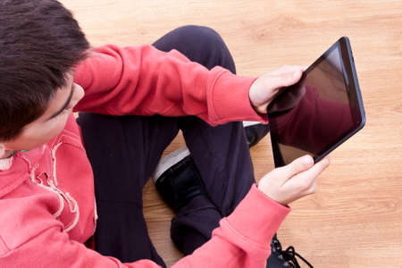child with tablet