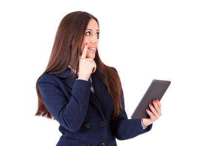 executive woman in thoughtの写真素材