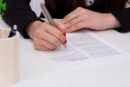business woman with pen