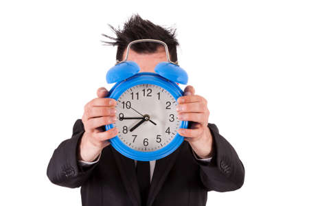 businessman with clockの写真素材
