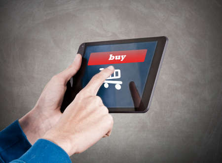 hands with the tablet, online shoppingの写真素材