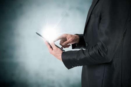 businessman working with tabletの写真素材