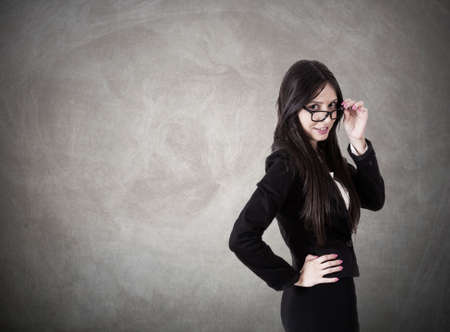 portrait of business woman on backgroundの写真素材