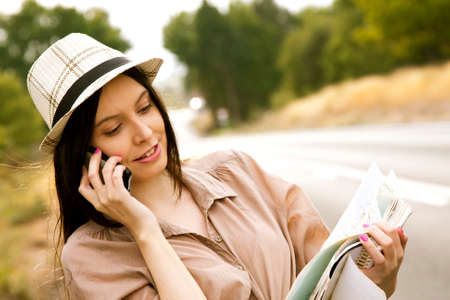girl on the road map