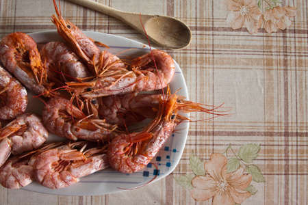 cooked seafood trayの写真素材