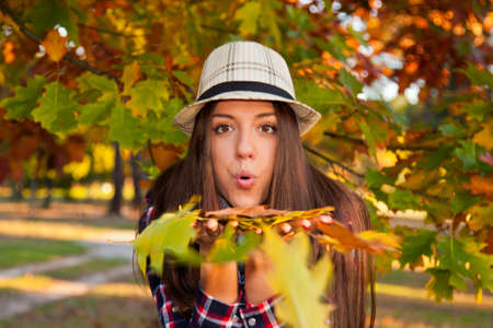 young girl outdoors in autumn