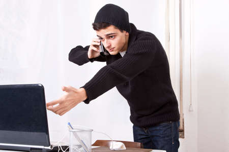 young boy with computer