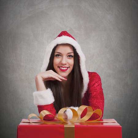 santa claus with gift box