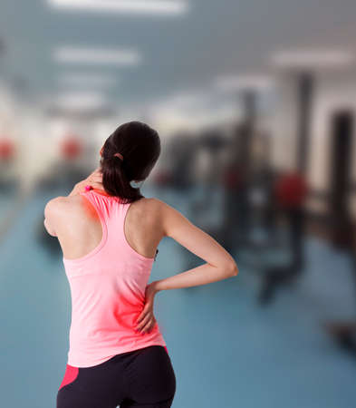 girl with muscular pain of injuryの写真素材