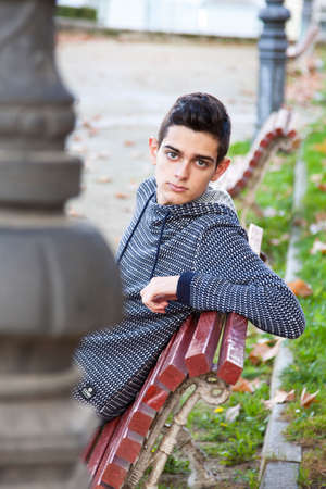 young boy outdoors lifestyleの写真素材