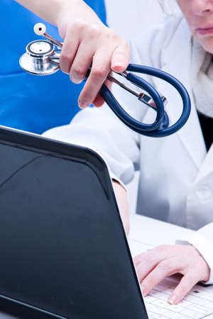 stethoscope, concept and medical instrumentsの写真素材