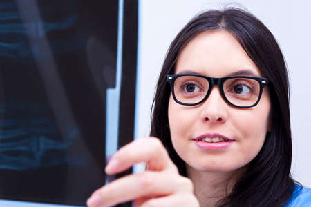 woman doctor working in hospitalの写真素材