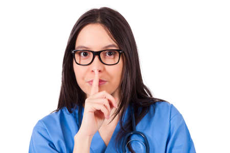 doctor with silence signの写真素材