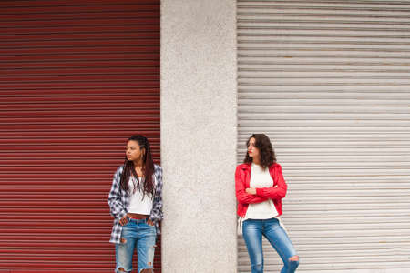 urban style girl in the cityの写真素材
