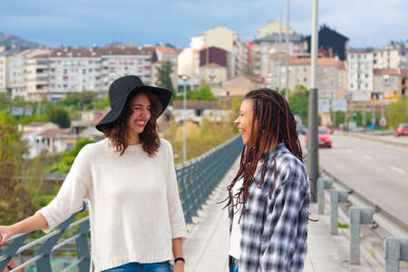 girls talking on the street