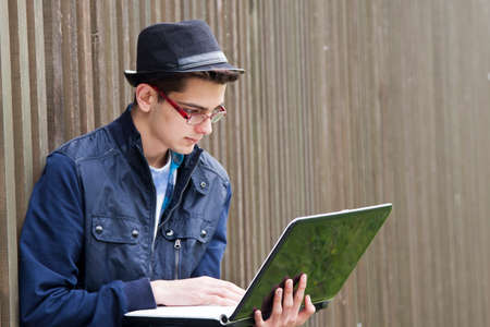 teenager with laptop
