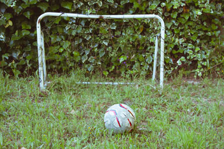 soccer ball and goalの写真素材
