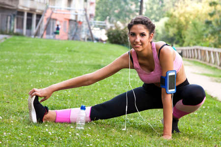 woman athlete training outdoors