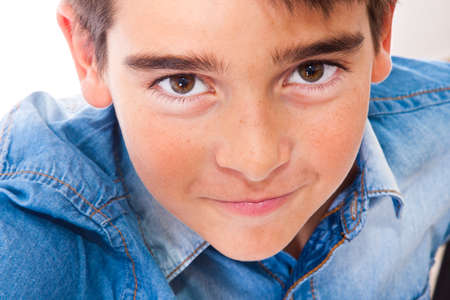 portrait of boy in the foreground