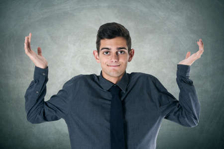 isolated businessman with expression of incomprehension