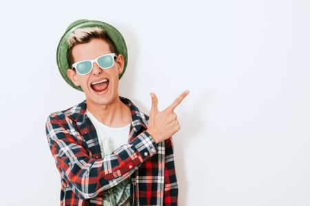 boy urban style on white backgroundの写真素材