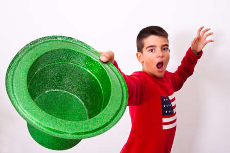 child with hat isolated on white