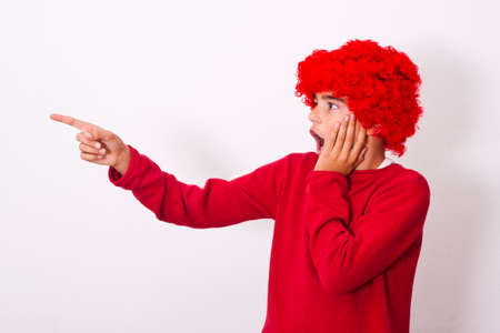 child wig isolated on white backgroundの写真素材