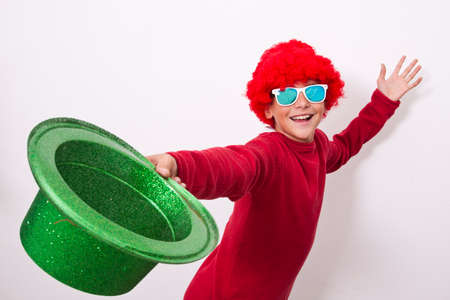 child wig isolated on white backgroundの写真素材