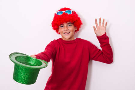 child wig isolated on white backgroundの写真素材