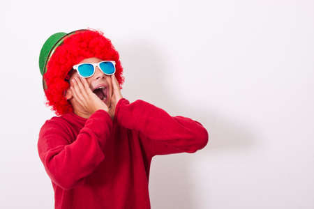 child wig isolated on white backgroundの写真素材