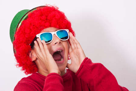 child wig isolated on white backgroundの写真素材