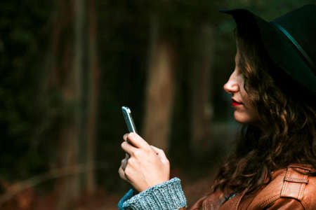 girl with mobile phoneの写真素材