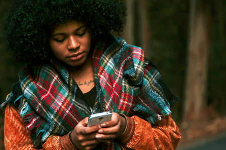 girl with mobile phoneの写真素材