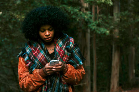 girl with mobile phoneの写真素材