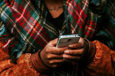 girl with mobile phoneの写真素材