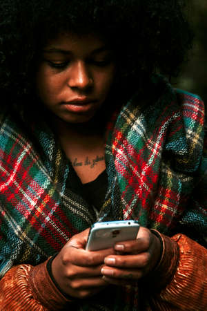 girl with mobile phoneの写真素材