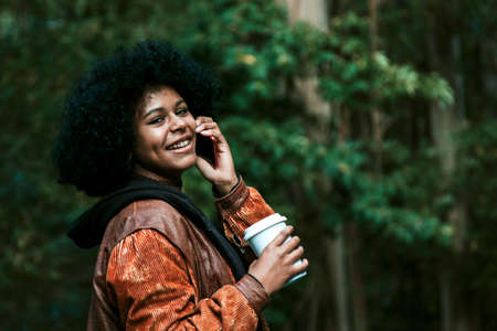 girl talking on the mobile phoneの写真素材