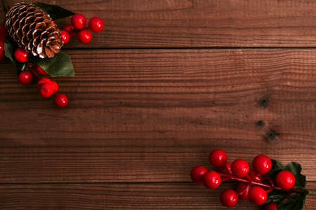 background of wood rustic with decoration of christmasの写真素材