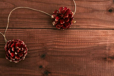 pineapples of christmas about wooden ancient with top viewの写真素材