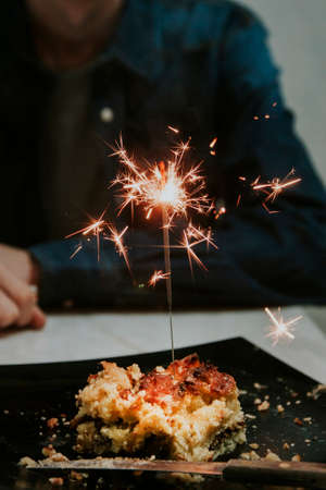 burning in the cake candleの写真素材