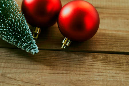 ornaments of christmas on the wood oldの写真素材