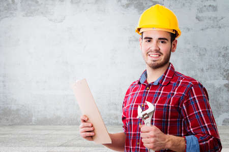 construction helmet and tools professionalの写真素材