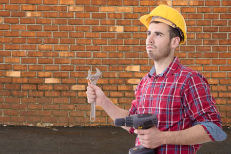 worker of constructional and technical tools